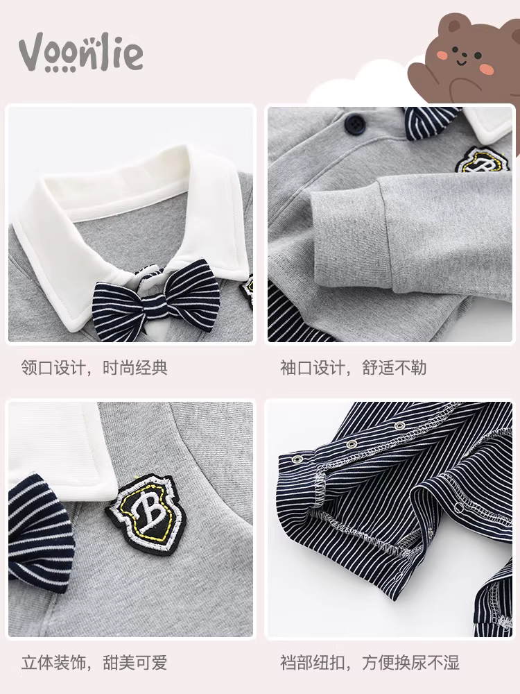 Quần áo trẻ em Fanhle trang phục mùa thu cho bé trai, trang phục trang trọng cho bé một tuổi, trang phục dự tiệc sinh nhật, lễ kỷ niệm 100 ngày, trang phục trăng tròn.