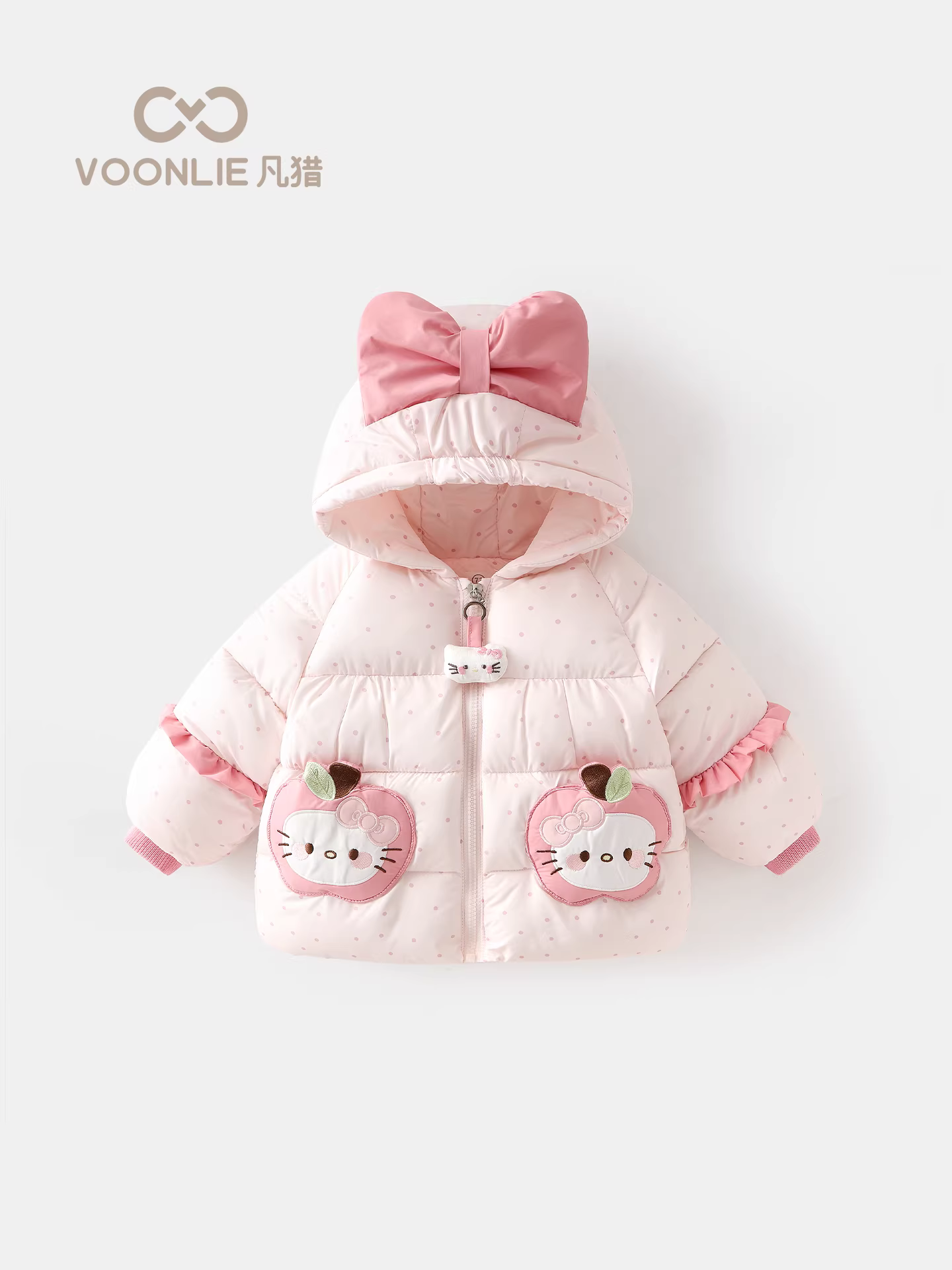 Áo khoác cotton cho bé gái Fanhle Quần áo mùa đông Quần áo trẻ em có lớp lót lông cừu và đệm bông Áo khoác cotton có mũ trùm đầu ấm áp cho bé mùa đông