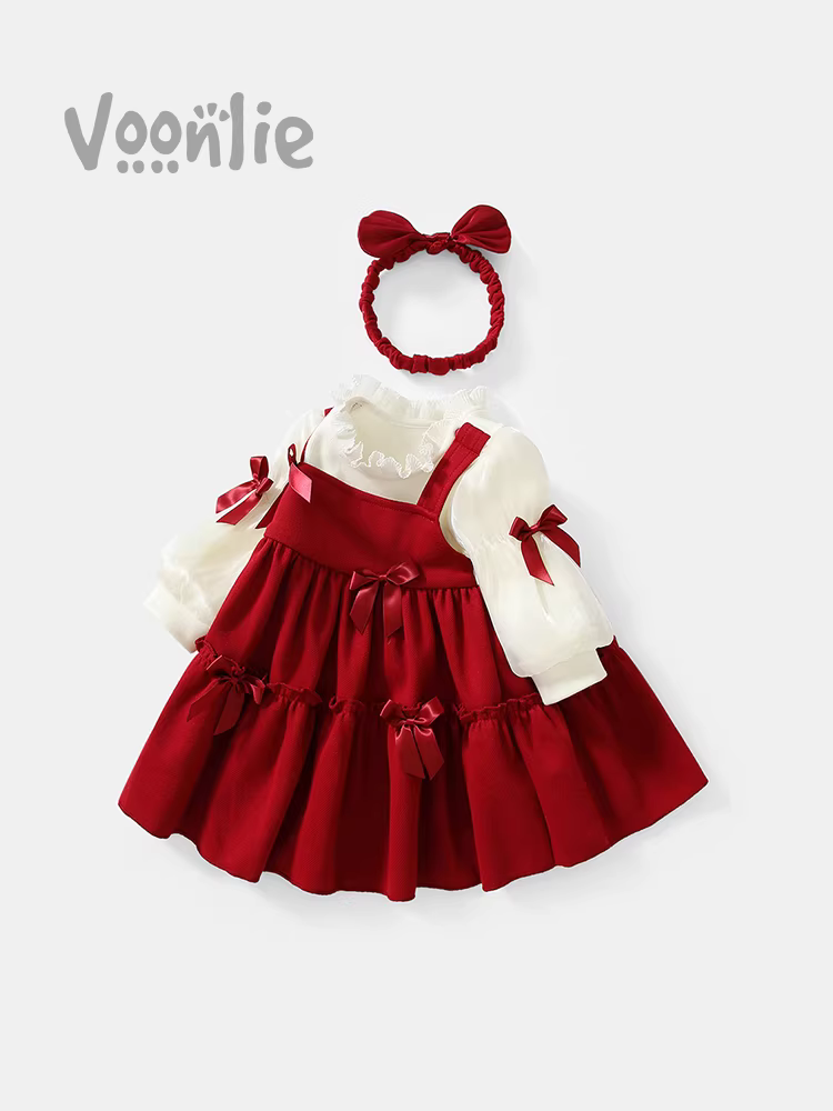 Váy bé gái Fanhai Thu Đông Thời trang Váy bé gái một tuổi Lễ kỷ niệm sinh nhật Trang phục năm mới Váy công chúa trẻ em