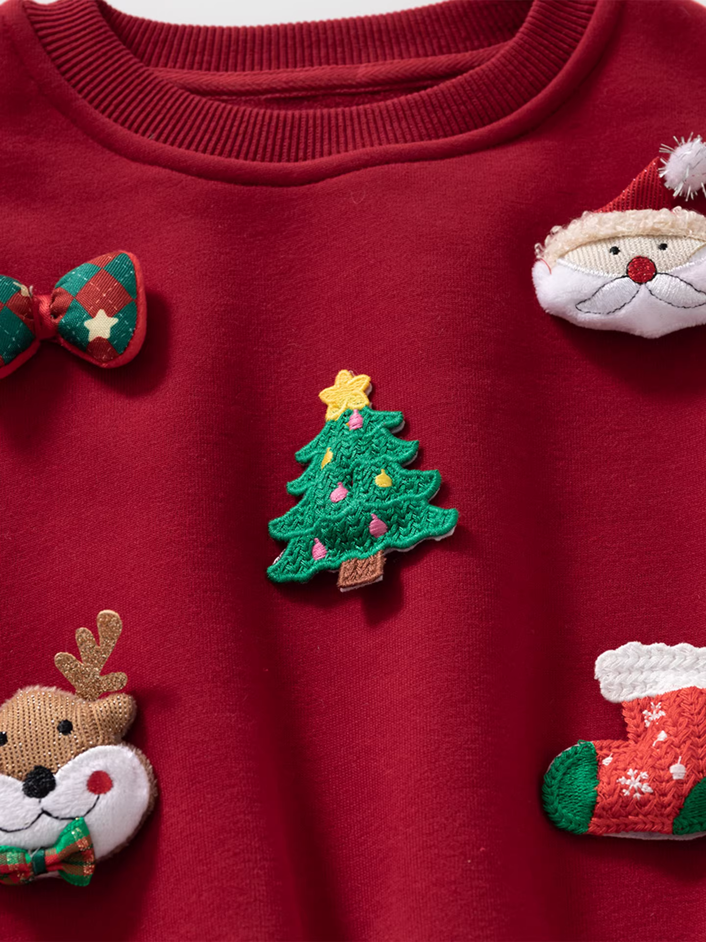 Áo len nữ mùa đông quần áo trẻ em ấm áp lót lông cừu quần áo bé gái màu đỏ lễ hội Giáng sinh lời chúc mừng năm mới hàng đầu mùa đông