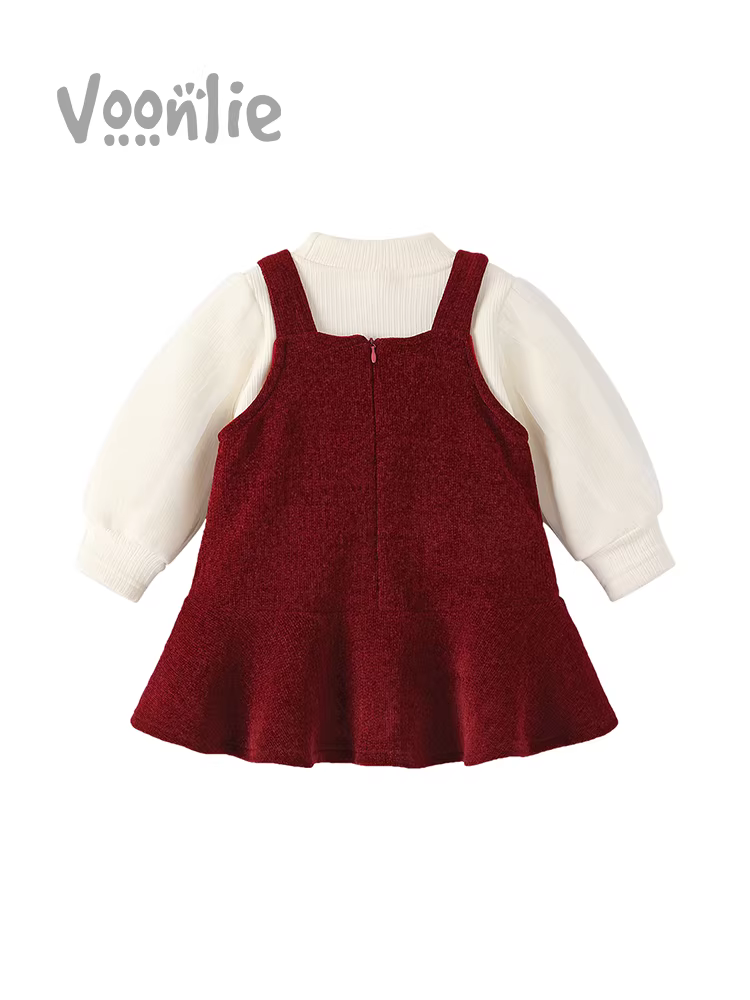 Váy mùa đông dành cho bé gái Fanhai Váy công chúa lông cừu sành điệu dành cho trẻ em Váy trang trọng dành cho bé một tuổi Lễ kỷ niệm sinh nhật Trang phục năm mới