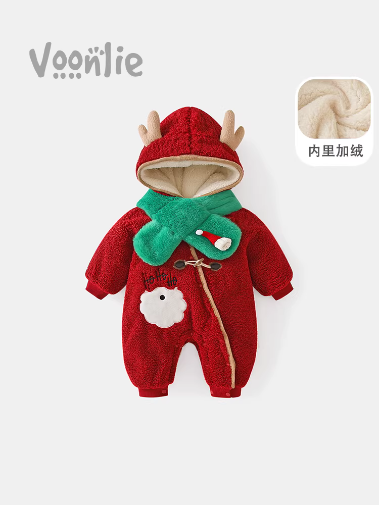 Quần áo trẻ em, quần áo mùa đông, bộ liền thân bé gái, trăng tròn, 100 ngày, váy một tuổi, đi chơi, quần áo ấm, bộ liền thân, mùa đông