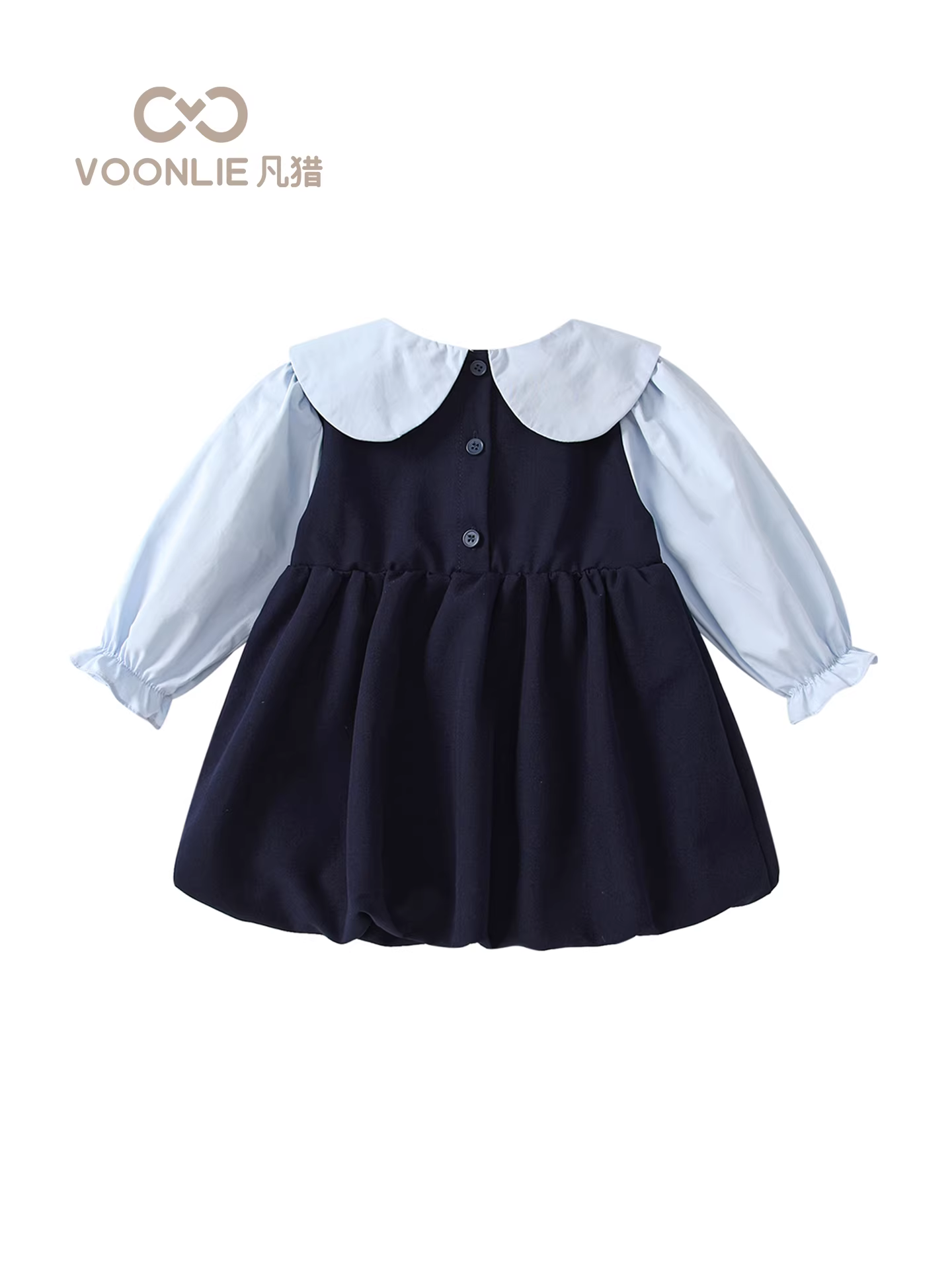 Váy kiểu học viện nữ sinh Fanhai Thu 2025 Mẫu mới Thời trang Váy công chúa bé gái Váy nụ hoa Xuân Thu