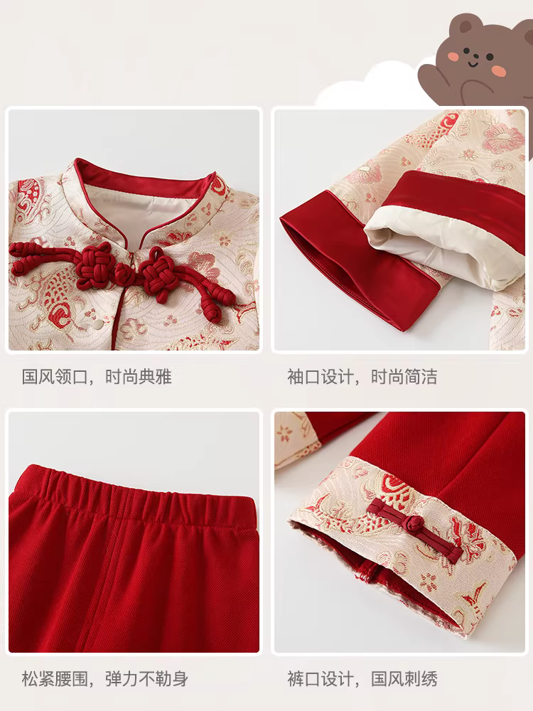 Trang phục Hanfu dành cho bé gái quần áo mùa thu phong cách Trung Hoa dành cho trẻ em trang phục nhà Đường lễ kỷ niệm sinh nhật bé một tuổi váy mùa xuân và mùa thu