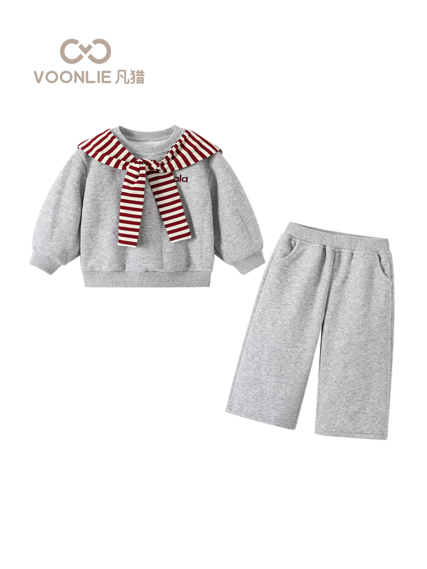 Bộ áo nỉ trẻ em thời thượng và hợp mốt dành cho bé gái, đa năng và phong cách, bộ hai mảnh lót lông cừu, mặc thường ngày cho mùa thu đông.