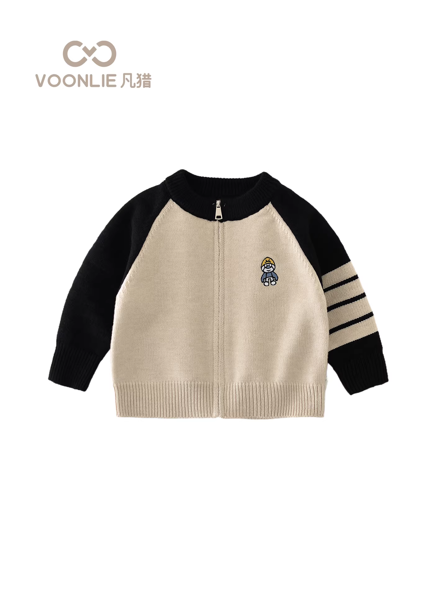 Áo len dệt kim cho bé trai Fanhle Thu Đông 2025 Mẫu mới thời trang Áo khoác đa năng Xuân Thu cho bé