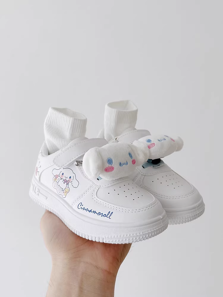 Giày da, giày thể thao màu xanh, giày dễ thương cho bé gái, giày trắng trẻ em, giày thể thao mới xuân thu 2024, giày thể thao