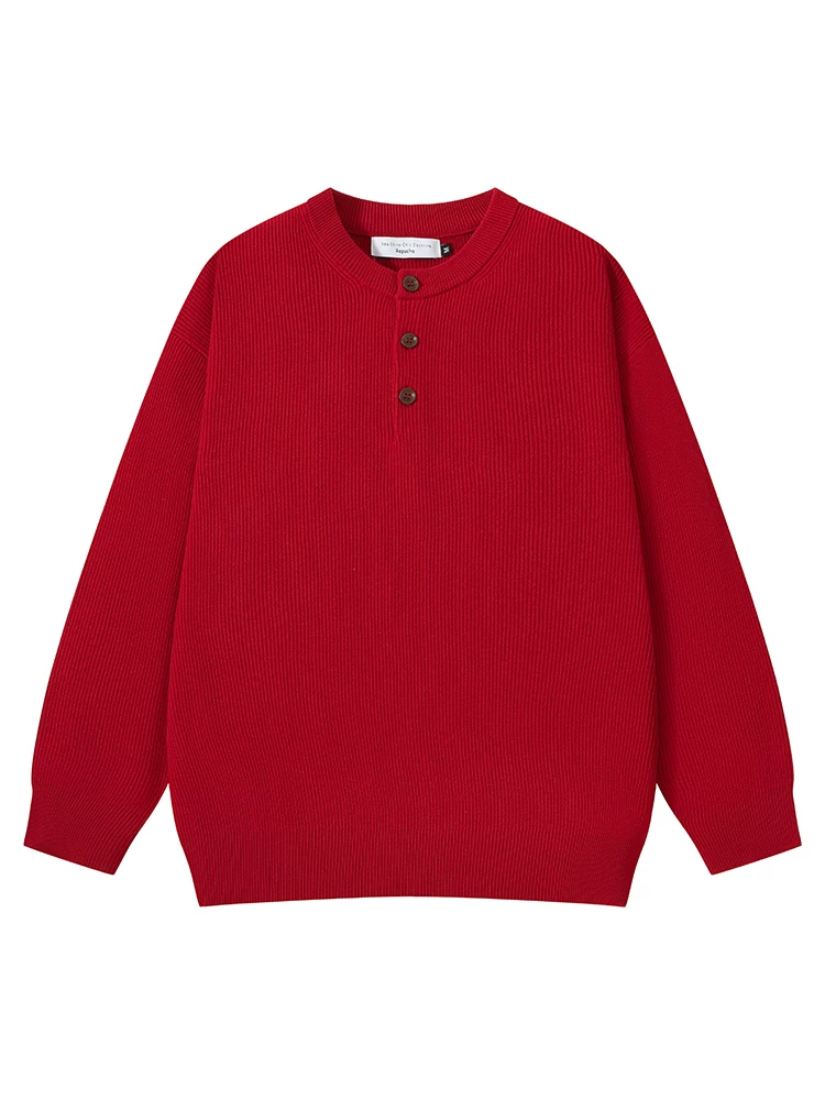 Wukong có sẵn áo len cổ Henry màu trơn cổ điển mùa thu đông dành cho nam và nữ, áo len dáng rộng phong cách thời trang, đa năng, thích hợp cho các cặp đôi.