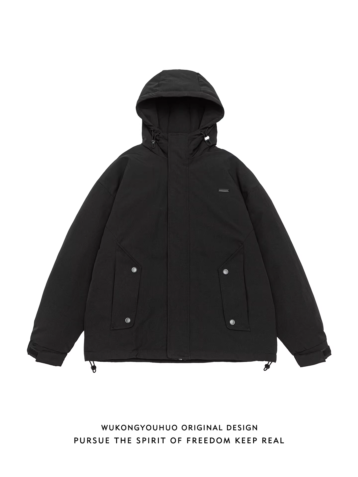 Wukong có sẵn áo khoác phao có mũ thời trang mùa đông dành cho nam, phong cách retro Mỹ, 90% lông vũ, đa năng, chống lạnh và ấm áp.