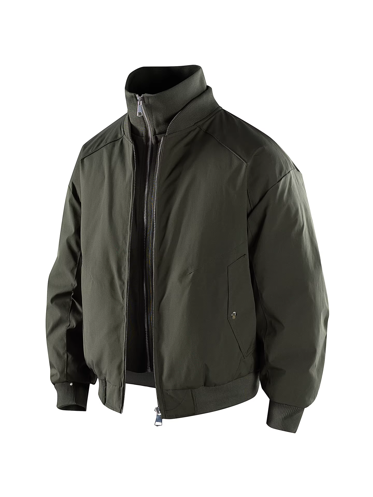 Wukong có sẵn áo khoác cotton giả hai mảnh kiểu Mỹ thời thượng, cổ đứng, phối màu, dành cho nam, kiểu dáng rộng rãi, ấm áp, thời trang, mùa đông.