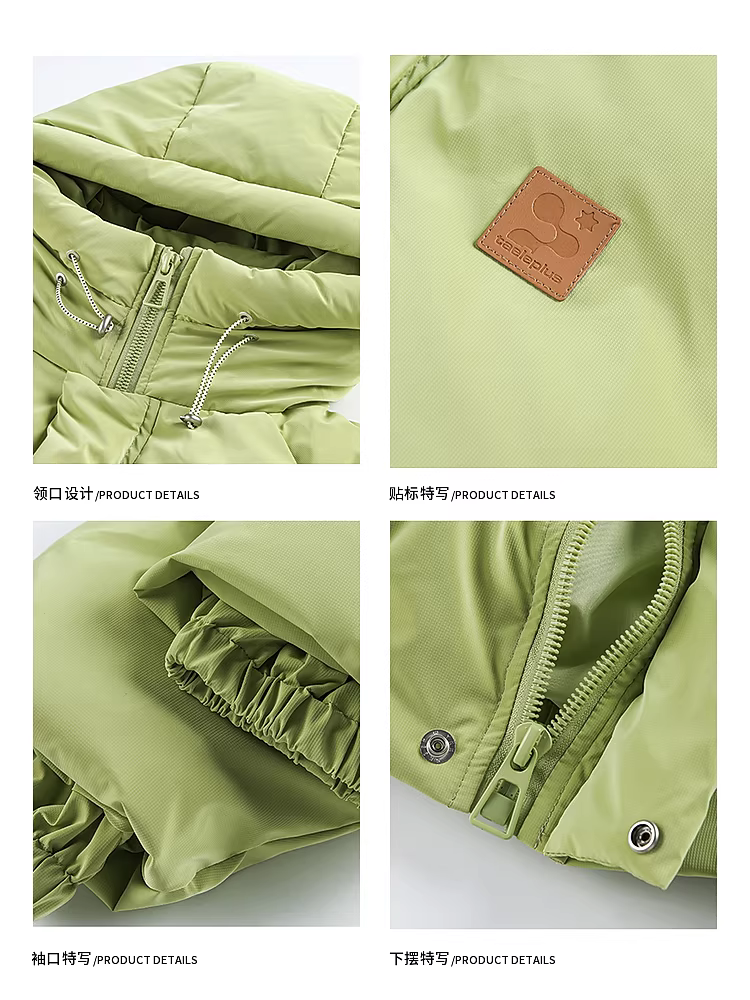 Wukong có sẵn áo khoác phao có mũ trùm đầu dày dặn, lông vũ trắng 90%, dành cho nam, kiểu dáng cổ điển hợp thời trang, áo khoác ấm áp đa năng dành cho cặp đôi.