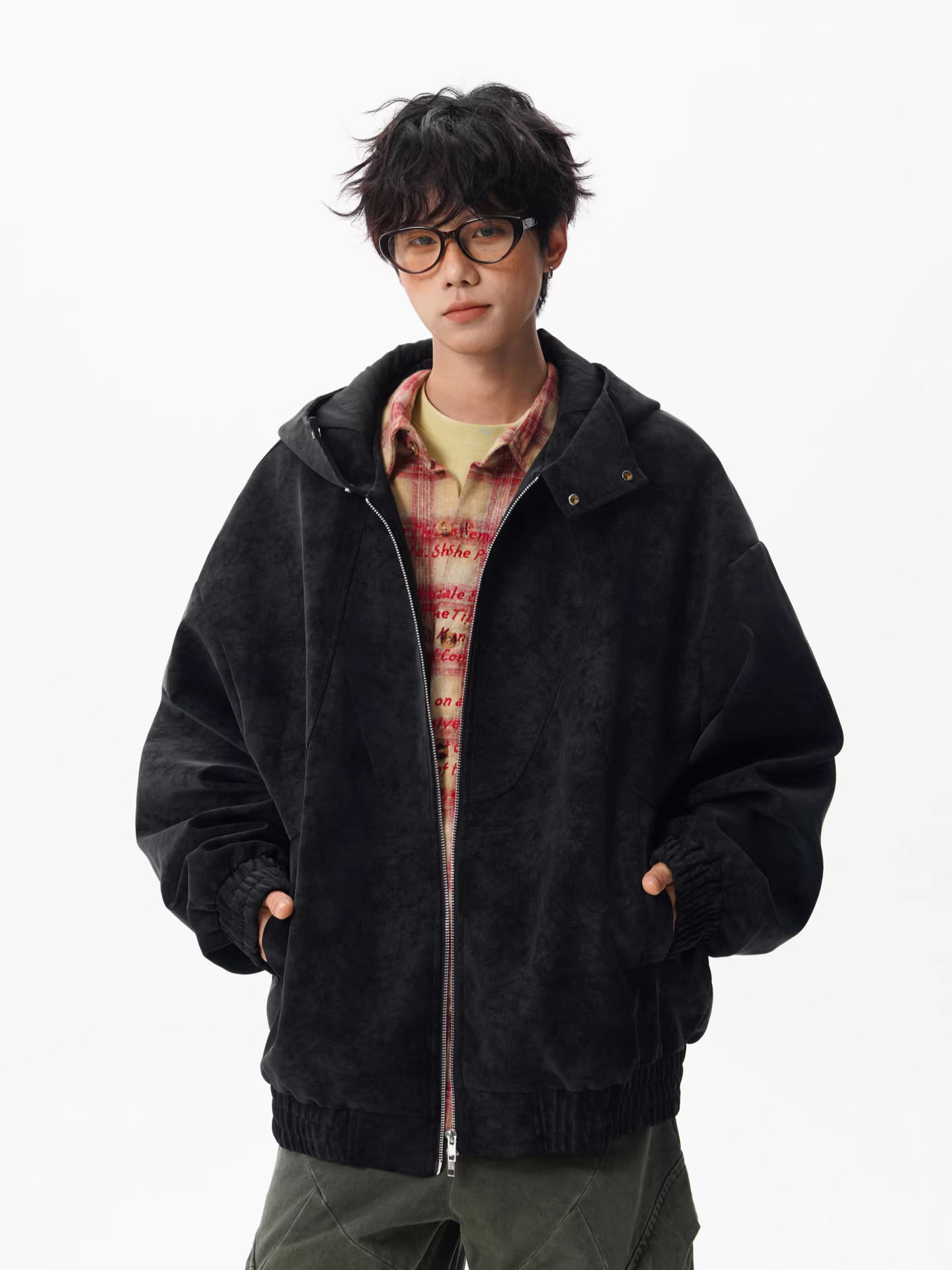 Wukong có sẵn áo khoác da có mũ trùm đầu kiểu Mỹ cổ điển, phối màu theo phong cách patchwork, dành cho nam và nữ, áo khoác cặp đôi dáng rộng hợp thời trang mùa thu.