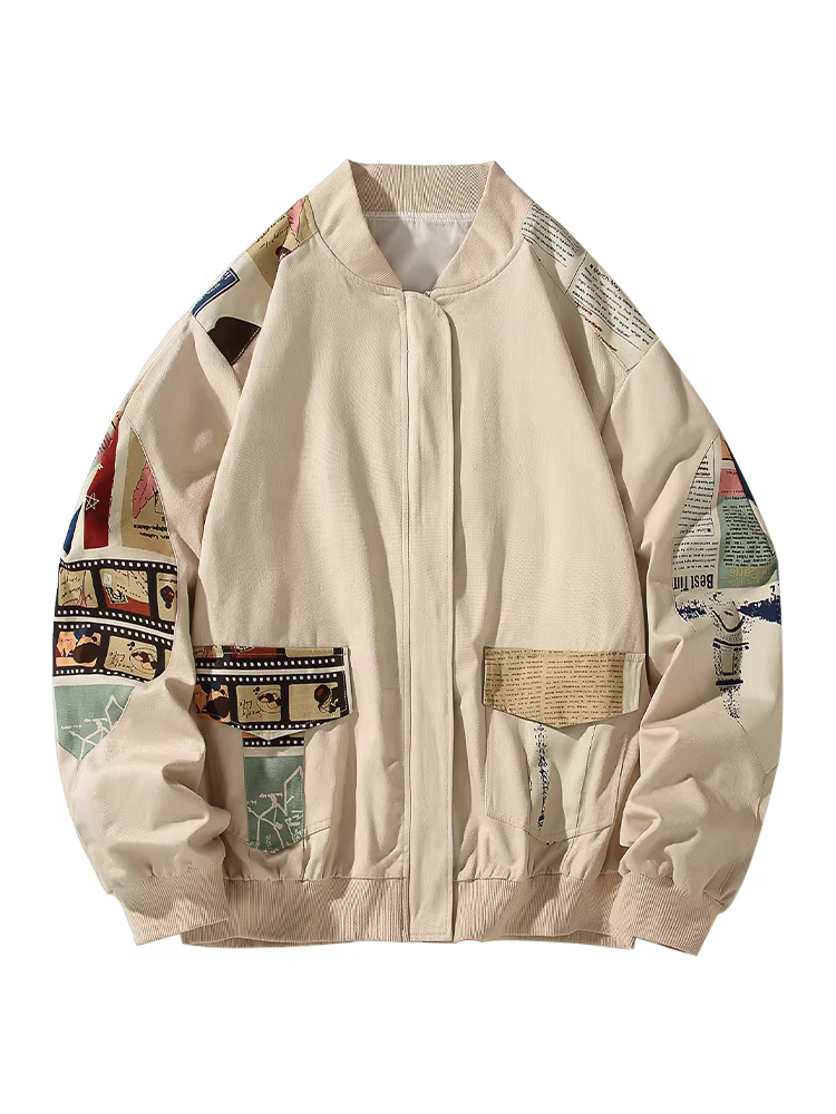 Áo khoác bóng chày chắp vá theo phong cách retro hip-hop đường phố Wukong Youhuo dành cho nam, thương hiệu hợp thời trang, dáng rộng, áo khoác đa năng thông thường dành cho cặp đôi