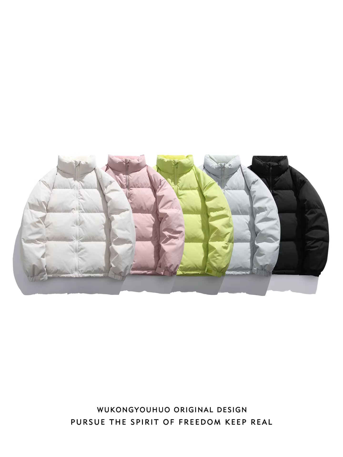 Áo khoác phao cổ đứng mùa đông 90% lông vũ trắng ấm áp dành cho nam của Wukong, thương hiệu thời trang, áo dày đa năng, chống lạnh dành cho cặp đôi.