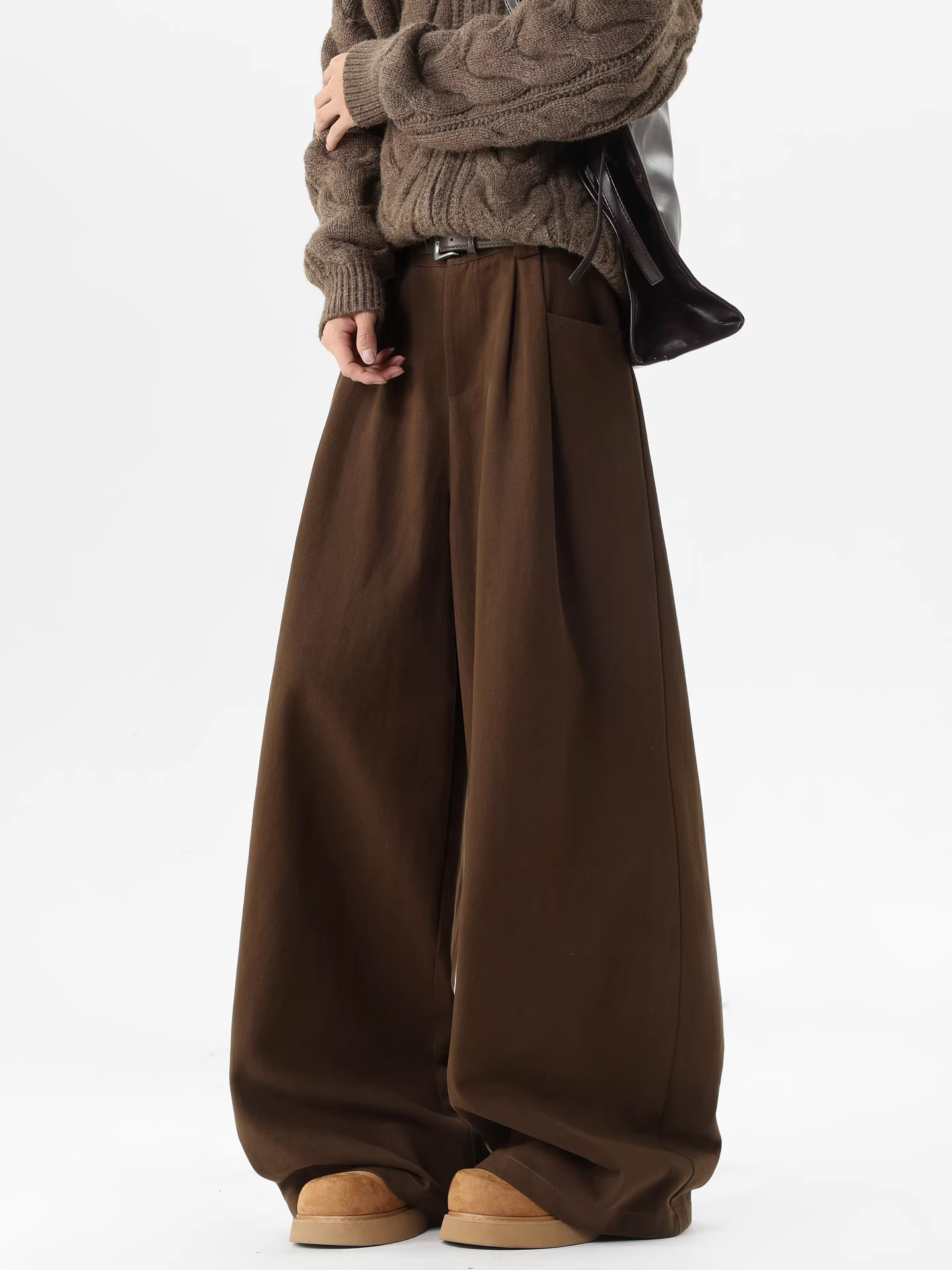 Wukong có sẵn quần âu nam cao cấp kiểu Mỹ, phong cách retro, màu trơn, xếp ly, dáng rộng, đa năng, kiểu quần ống rộng.