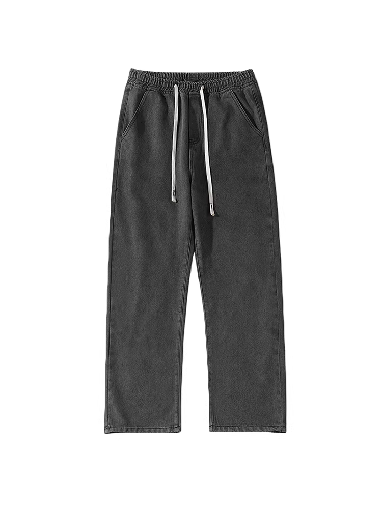 Wukong có sẵn quần jean nam kiểu Mỹ, cạp chun, dáng thẳng, phong cách đường phố cổ điển, dáng rộng, đa năng, kiểu BF.