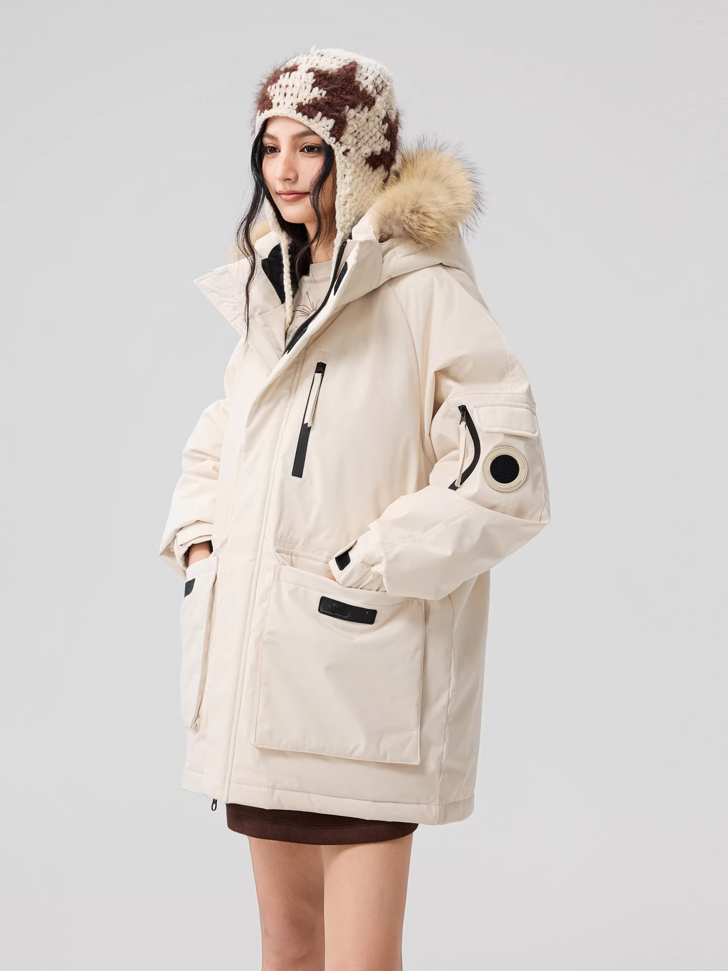 Áo khoác phao có mũ trùm đầu, cổ lông, nhiều túi, kiểu dáng thời trang mùa đông của thương hiệu Wukong dành cho nam, 90% lông vũ, áo khoác parka ấm áp.