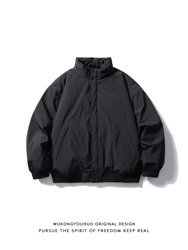 Ngộ Không có sẵn áo khoác phao mùa đông kiểu Nhật màu trơn dành cho nam năm 2025, thương hiệu thời thượng, 90% lông vịt trắng, ấm áp và dày dặn.