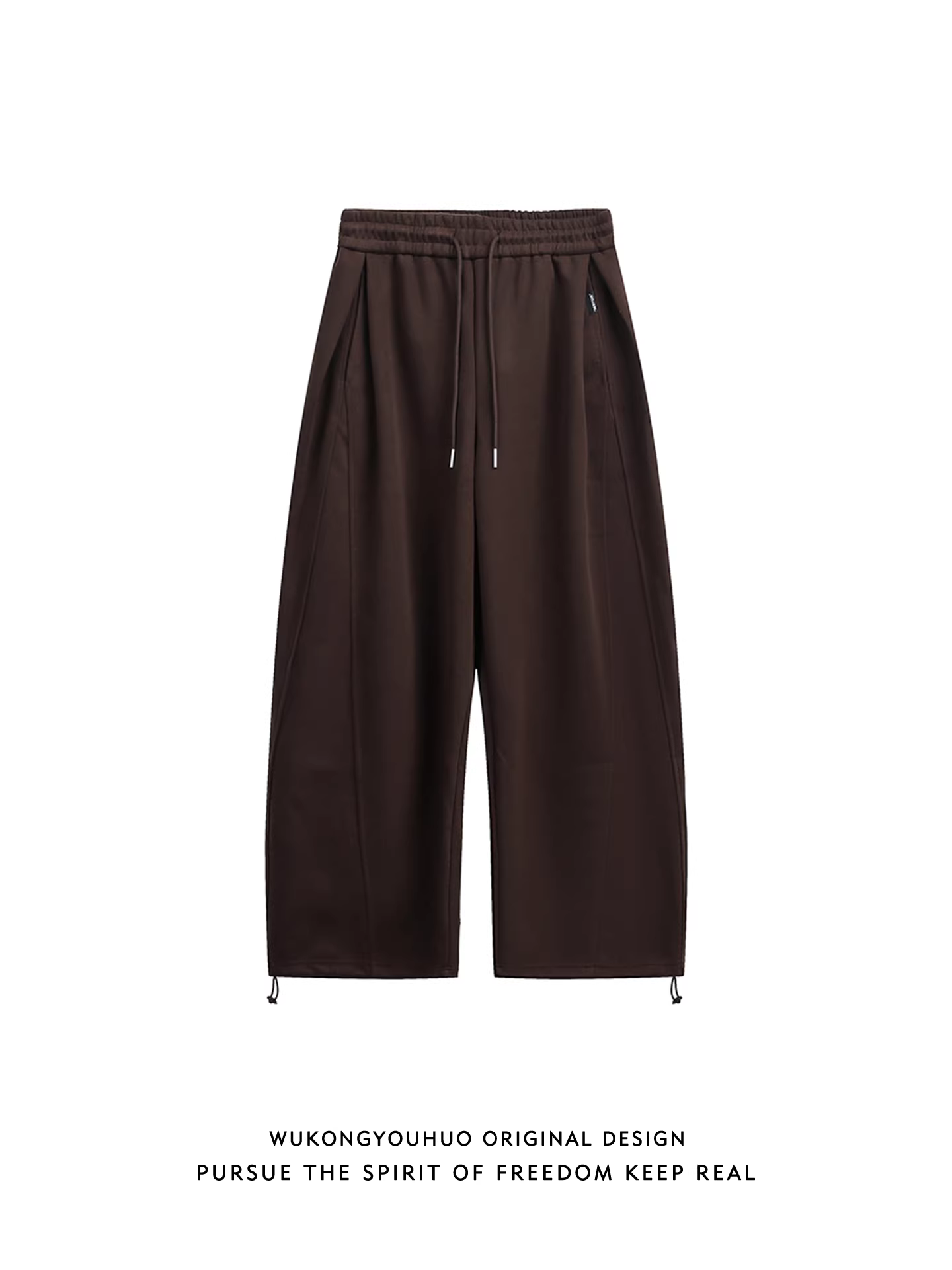 Wukong có sẵn quần thể thao nam kiểu dáng retro Mỹ, xếp ly, kiểu dáng kiếm, thương hiệu thời thượng, màu trơn cơ bản, dáng rộng, thoải mái.