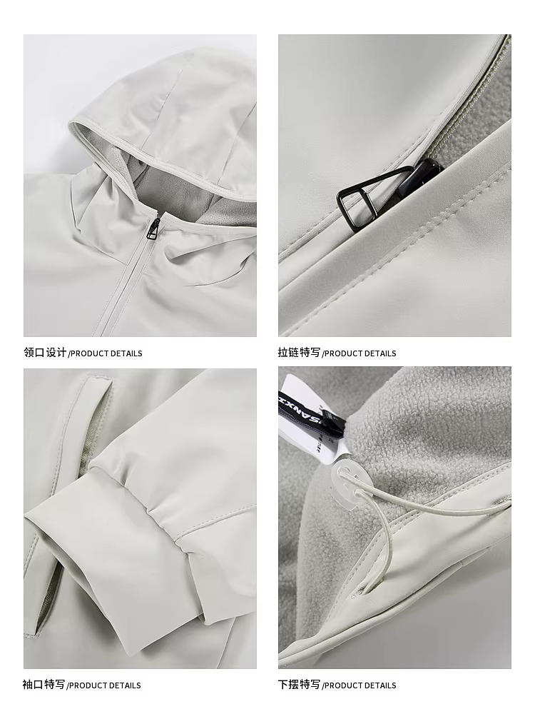 Áo khoác có mũ trùm đầu thêu đơn giản, kiểu dáng thời thượng của Wukong, chất liệu cotton, dành cho nam, mùa đông, phong cách retro, cặp đôi, đa năng, ấm áp.