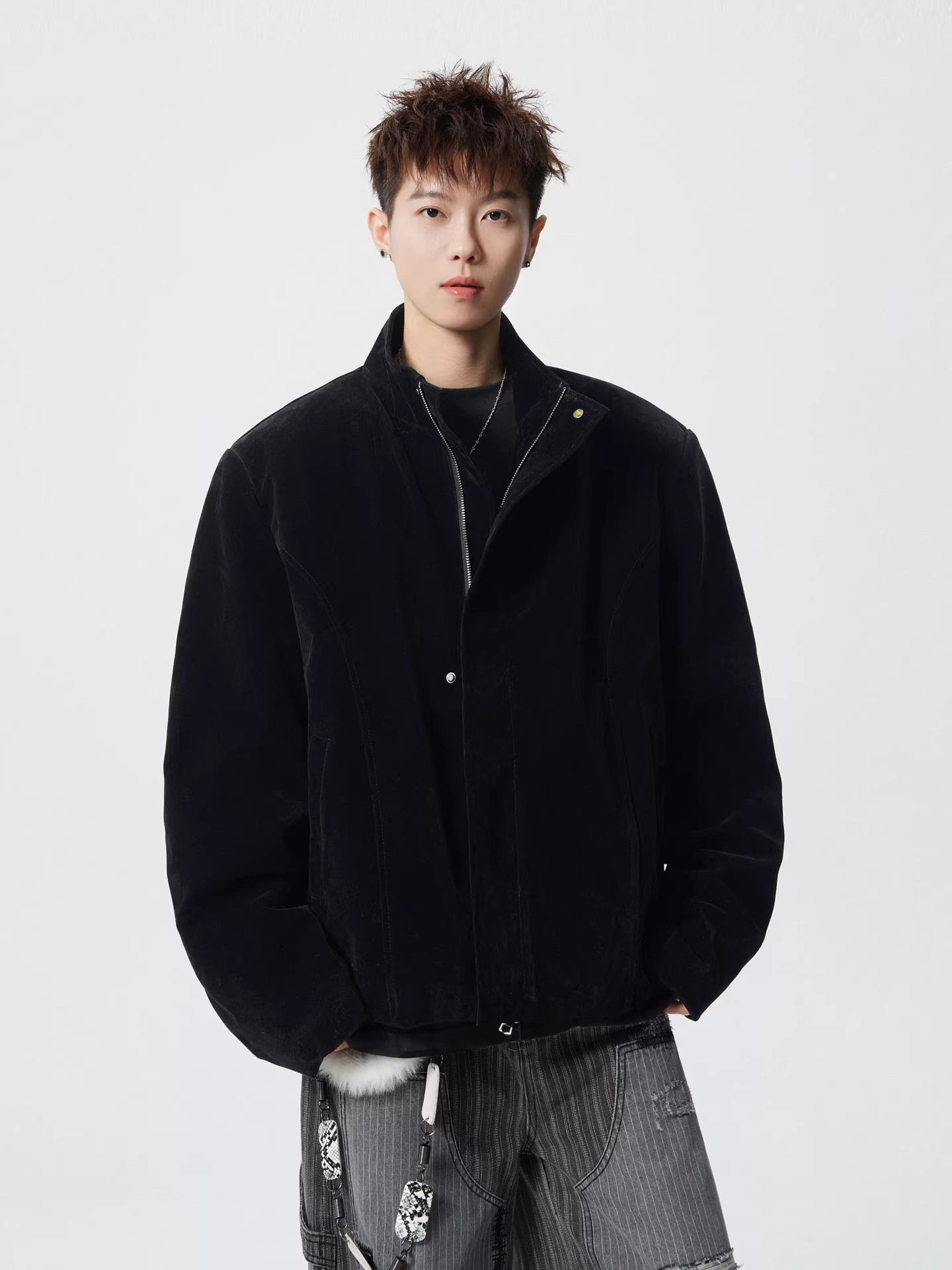 Wukong có sẵn áo khoác cotton dày lót lông thỏ giả kiểu cổ điển Mỹ dành cho nam, áo khoác cotton đa năng ấm áp mùa đông dành cho cặp đôi.