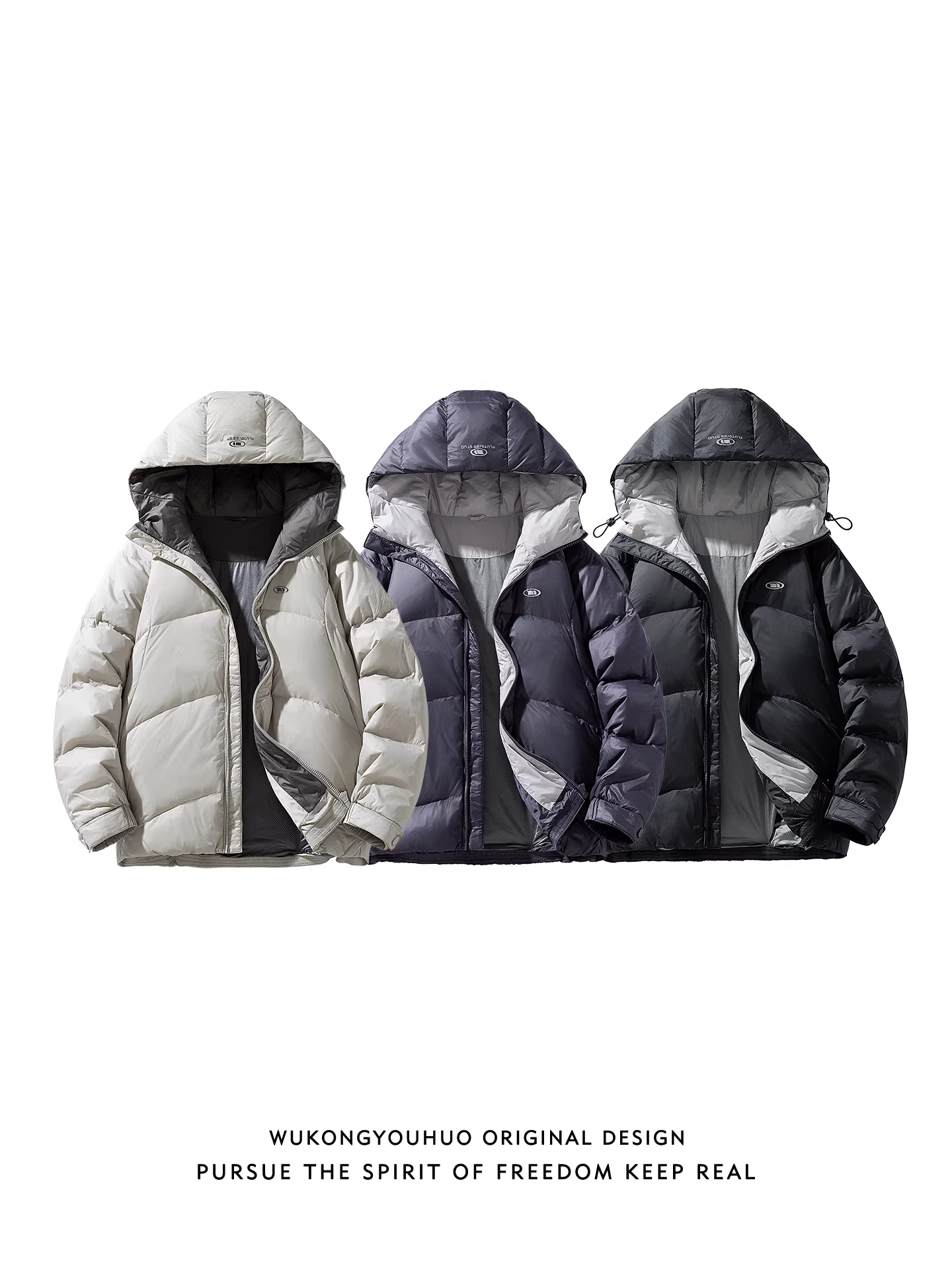 Wukong có sẵn áo khoác phao có mũ trùm đầu dày dặn, kiểu dáng đơn giản, hợp thời trang dành cho nam, áo khoác đa năng ấm áp kiểu cổ điển bằng lông vịt dành cho cặp đôi.