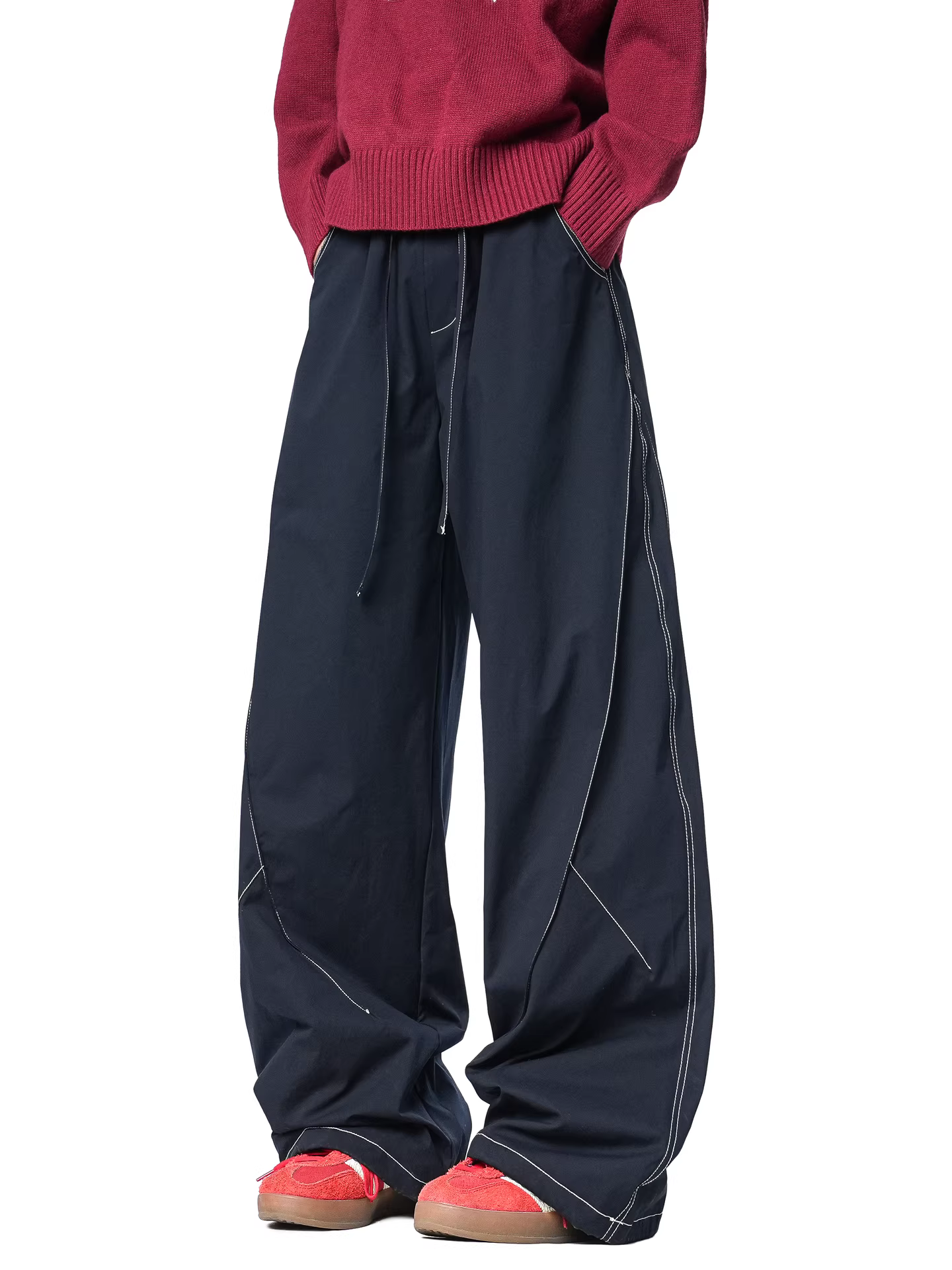 Wukong có sẵn quần dài mùa đông kiểu dáng đơn giản, chất liệu 90% lông vũ, dáng thẳng dành cho nam, quần ống rộng ấm áp phong cách retro thời thượng dành cho cặp đôi.