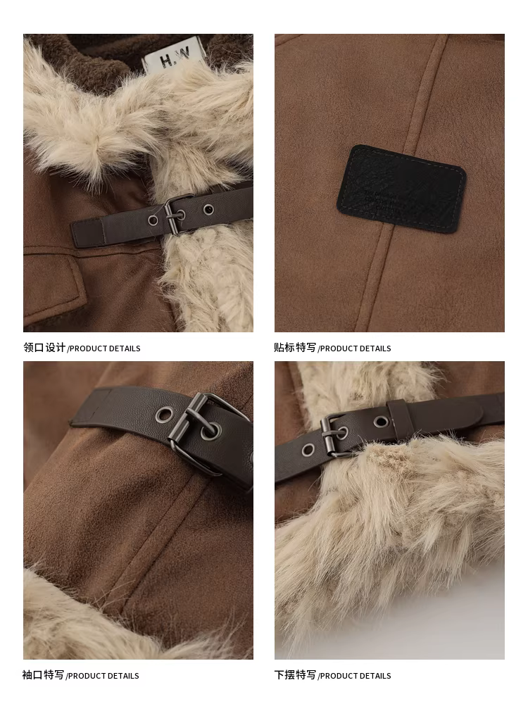 Wukong có sẵn áo khoác cotton cổ đứng kiểu retro bằng da lộn Melard dành cho nam và nữ, áo khoác đa năng ấm áp mùa đông của thương hiệu thời thượng dành cho cặp đôi.