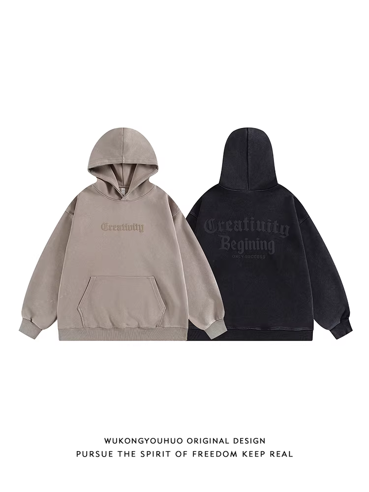 Wukong có sẵn áo hoodie nỉ dày 400G, kiểu dáng thời thượng, in họa tiết phong cách đường phố Mỹ, dành cho nam và nữ.