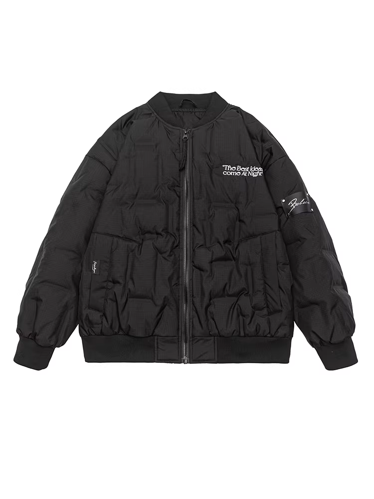 Wukong có sẵn áo khoác bóng chày kiểu Mỹ cổ điển dập nổi dành cho nam, 90% lông vịt trắng, nhẹ và ấm áp, áo khoác mùa đông dành cho cặp đôi.