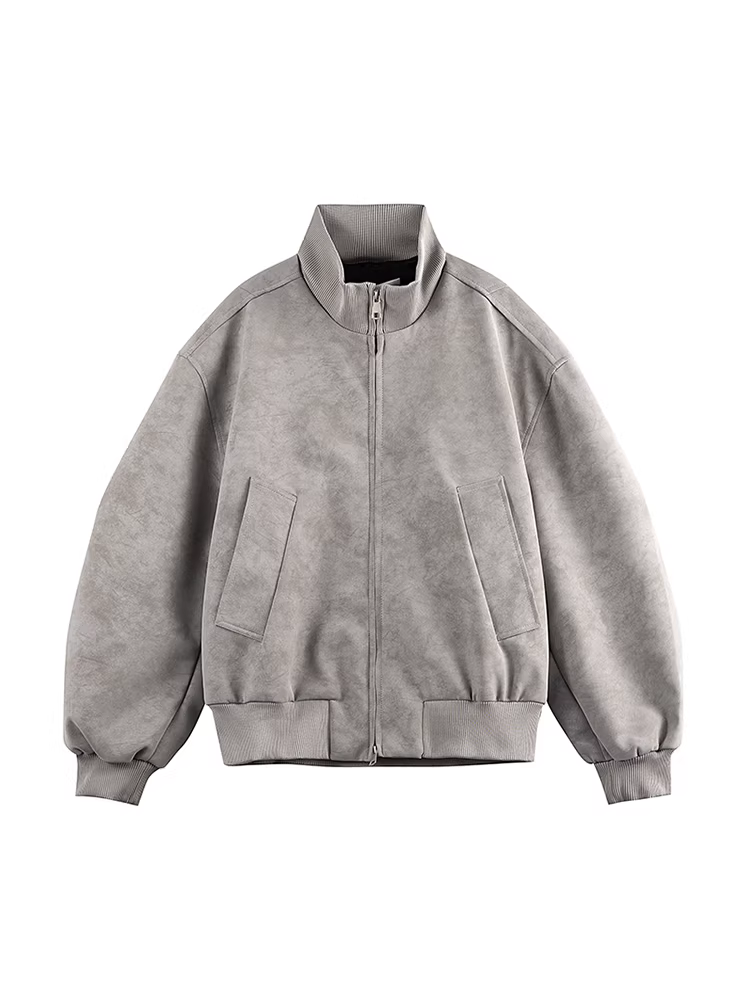 Wukong có sẵn áo khoác da PU chất liệu hip-hop Mỹ dành cho nam, kiểu dáng thời trang đường phố, thiết kế rộng rãi, kiểu áo khoác biker.