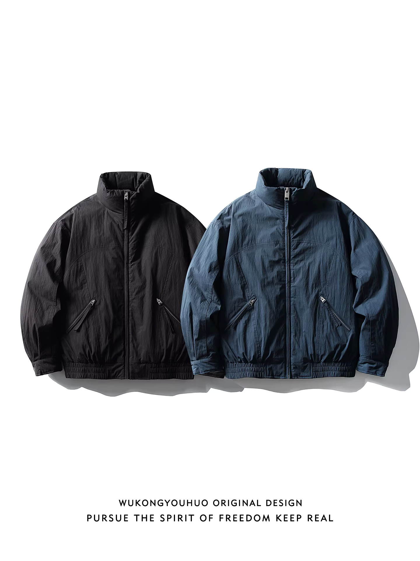 Wukong có sẵn áo khoác phao nam cổ đứng phối vải kiểu dáng phá cách, chất liệu 90% lông vũ, kiểu dáng cổ điển, ấm áp, chống lạnh, thích hợp cho cặp đôi.