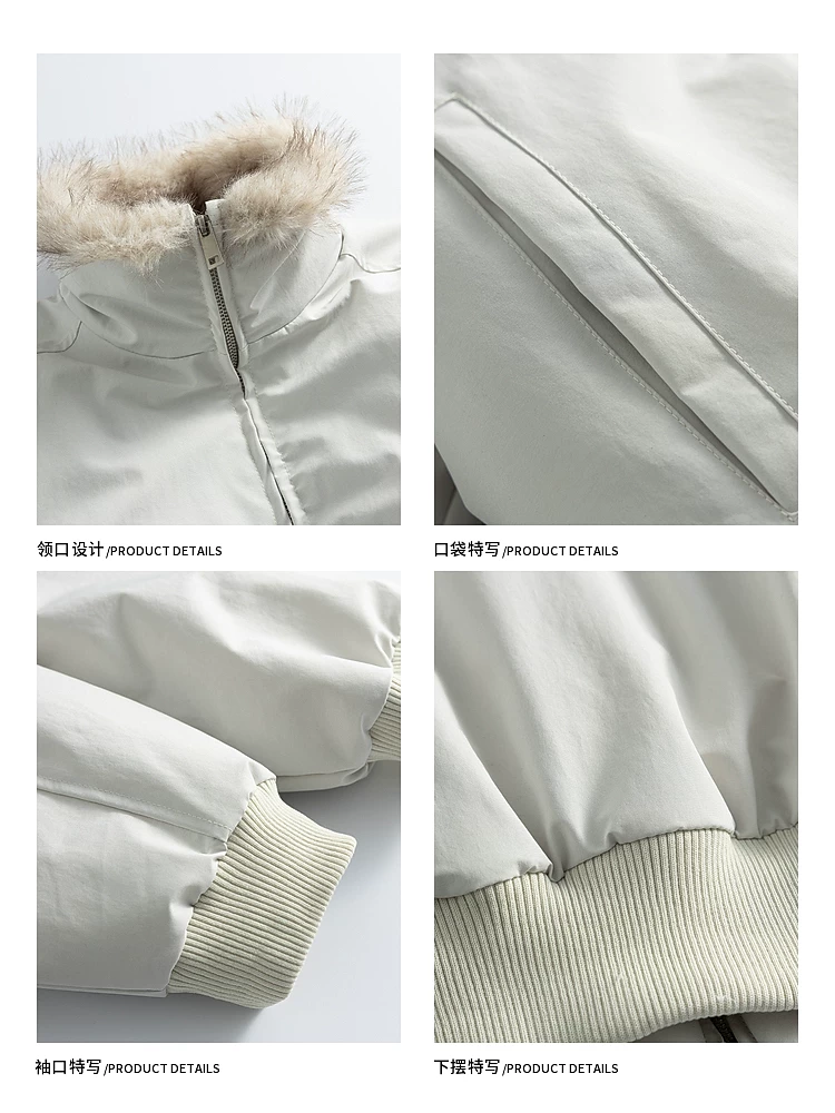 Ngộ Không có sẵn áo khoác phao dày dặn mùa đông thời thượng, 90% lông vũ, dành cho nam và nữ, kiểu dáng cổ điển Mỹ, áo ấm dành cho cặp đôi.