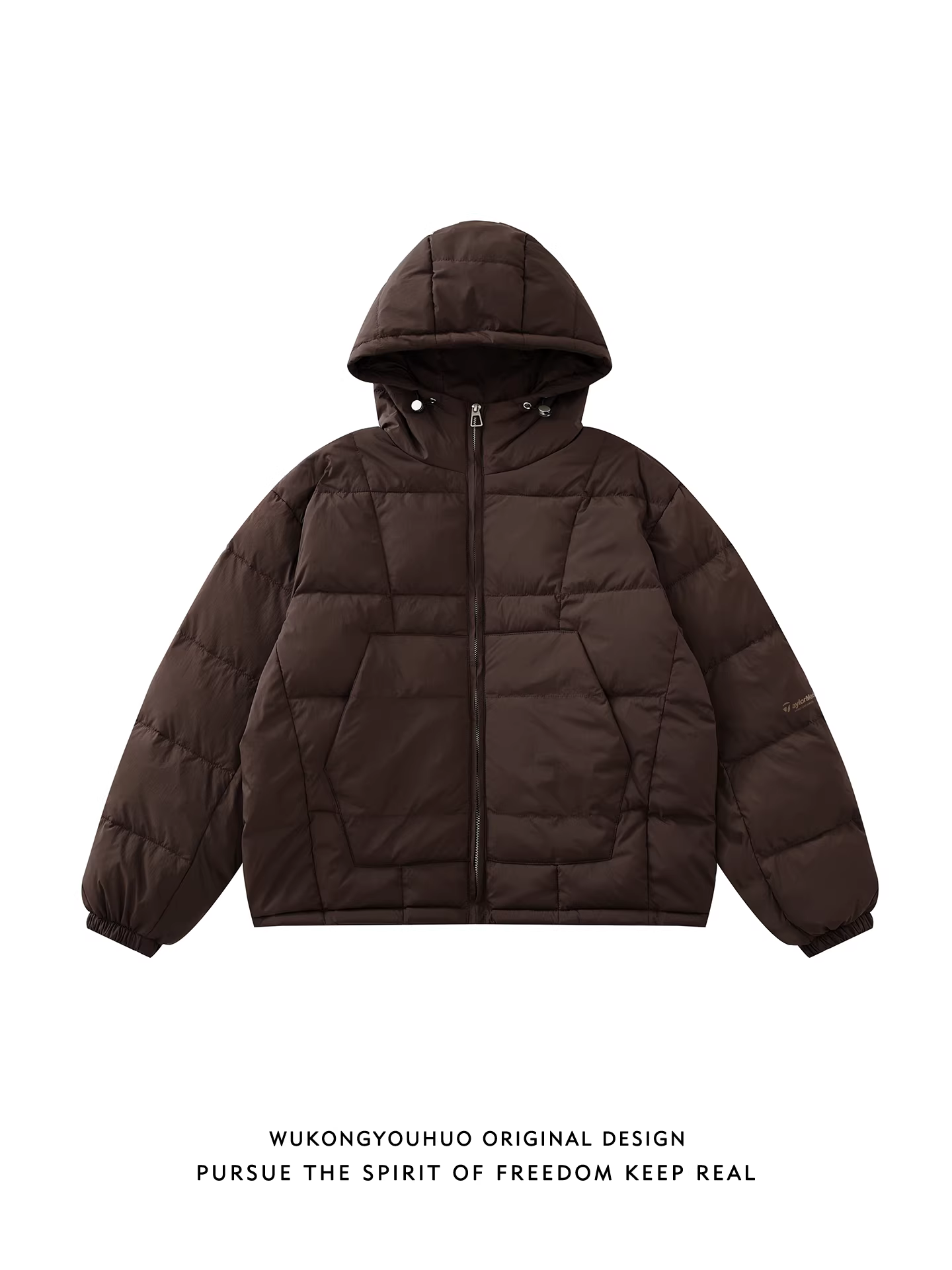 Wukong có sẵn áo khoác phao có mũ ấm áp, kiểu dáng thời thượng mùa đông, chất liệu lông vũ, dành cho nam, phong cách retro Mỹ, áo khoác giữ ấm và chống lạnh cho cặp đôi.