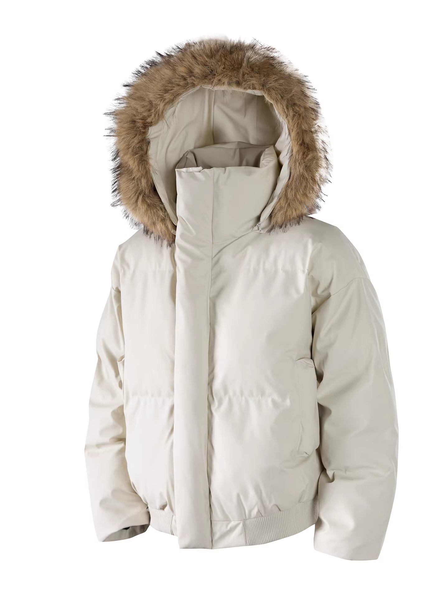 Ngộ Không có sẵn áo khoác cotton dày có mũ, viền lông thú thời trang mùa đông dành cho nam và nữ, áo khoác cotton đa năng ấm áp kiểu retro dành cho cặp đôi.