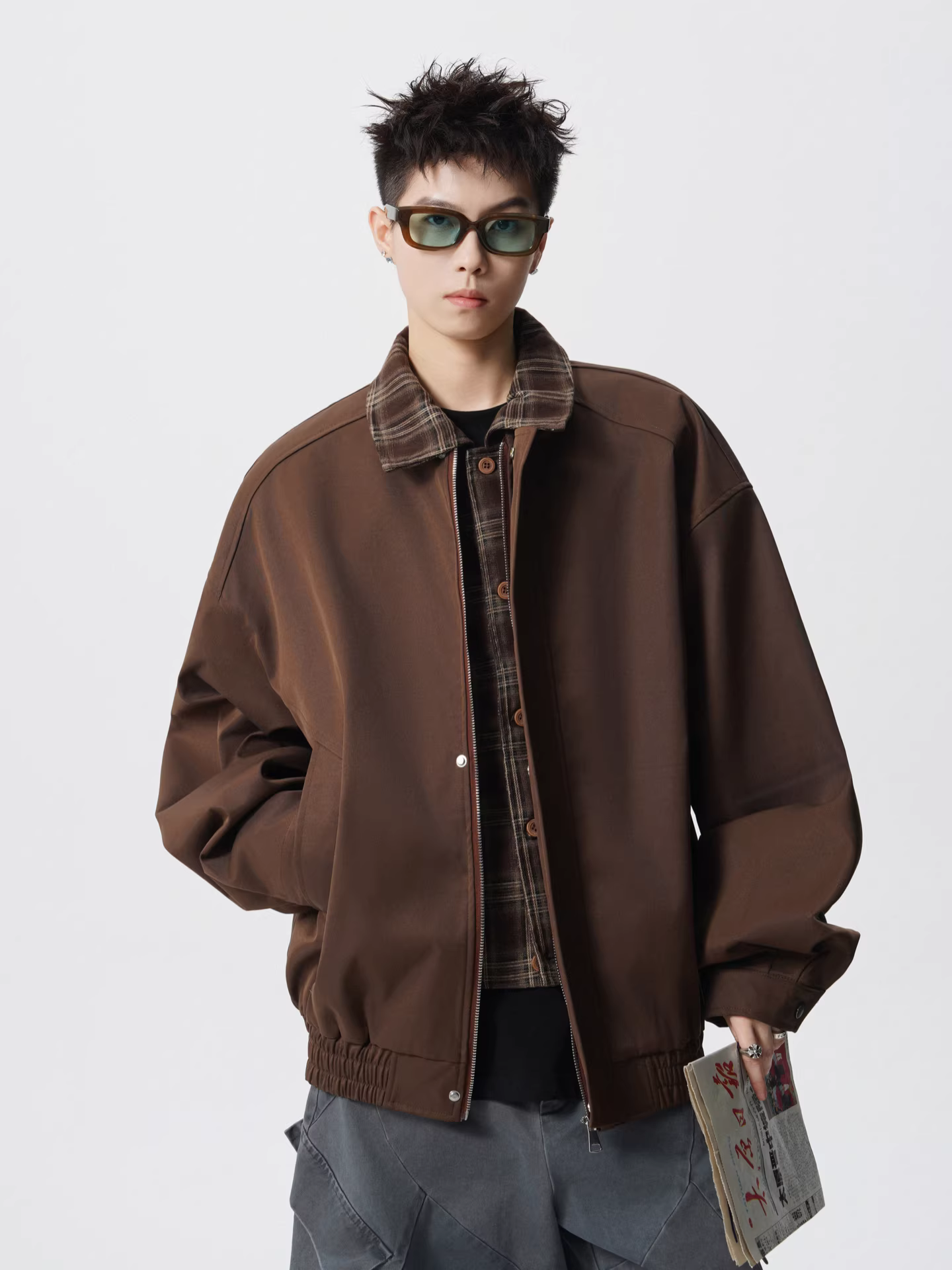 Wukong có sẵn áo khoác nam kiểu Mỹ cổ điển, phối họa tiết ca rô, phong cách Barn, thời thượng mùa thu, áo khoác đa năng dành cho cặp đôi.