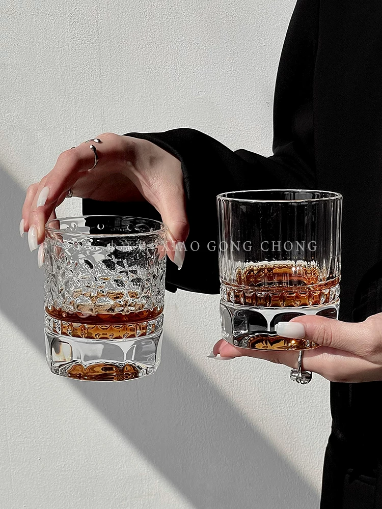 Ly rượu vang cao cấp phong cách cổ điển, ly rượu whisky phong cách Ins, ly pha lê, ly bia, ly đá viên