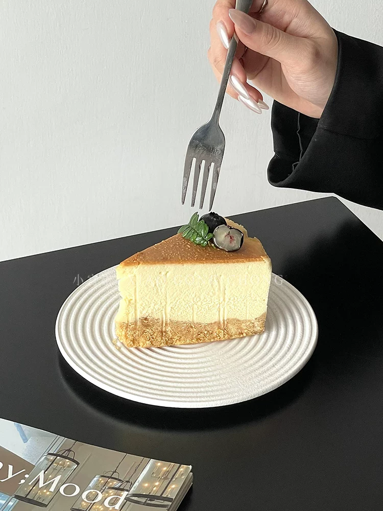 Đĩa sứ trắng mờ phong cách Bắc Âu, kiểu dáng đơn giản, dùng làm đĩa tráng miệng, đĩa bánh ngọt, đĩa sushi, khay trưng bày