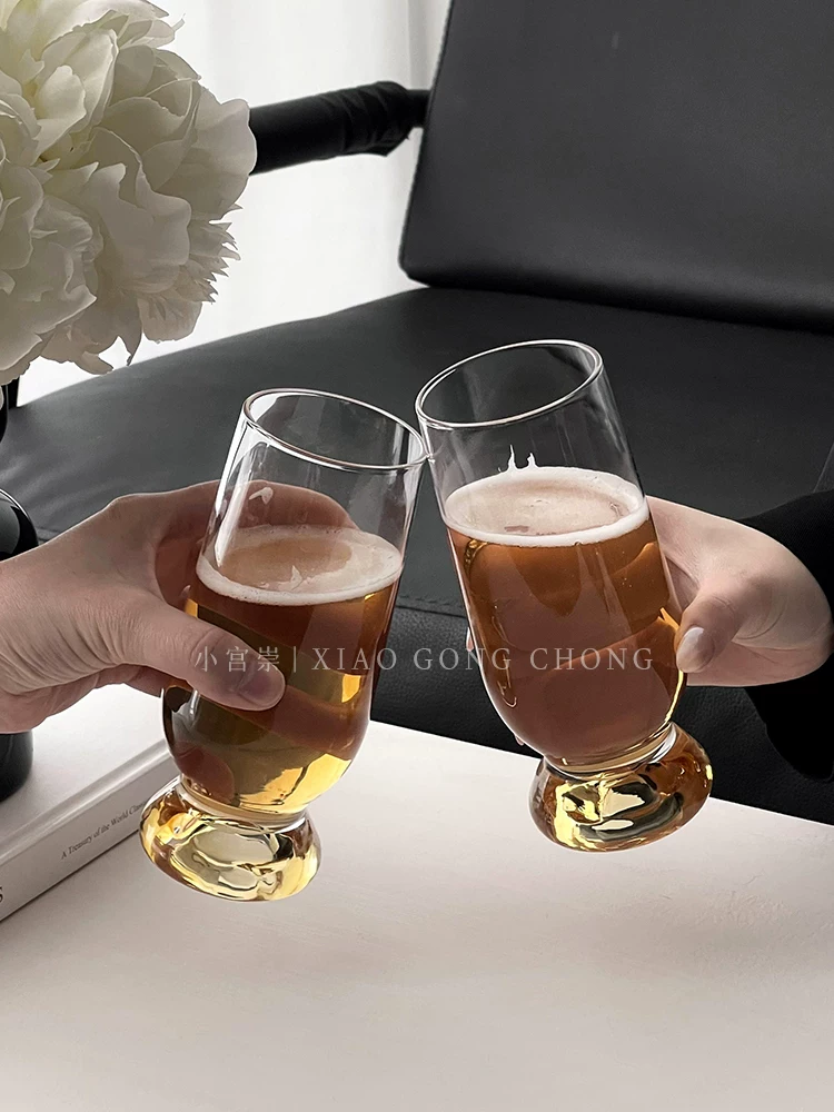 Ly bia pha lê cao cấp, bộ ly bia lúa mạch thủ công cao cấp Jinshan, cốc uống nước lạnh, cốc nước ép