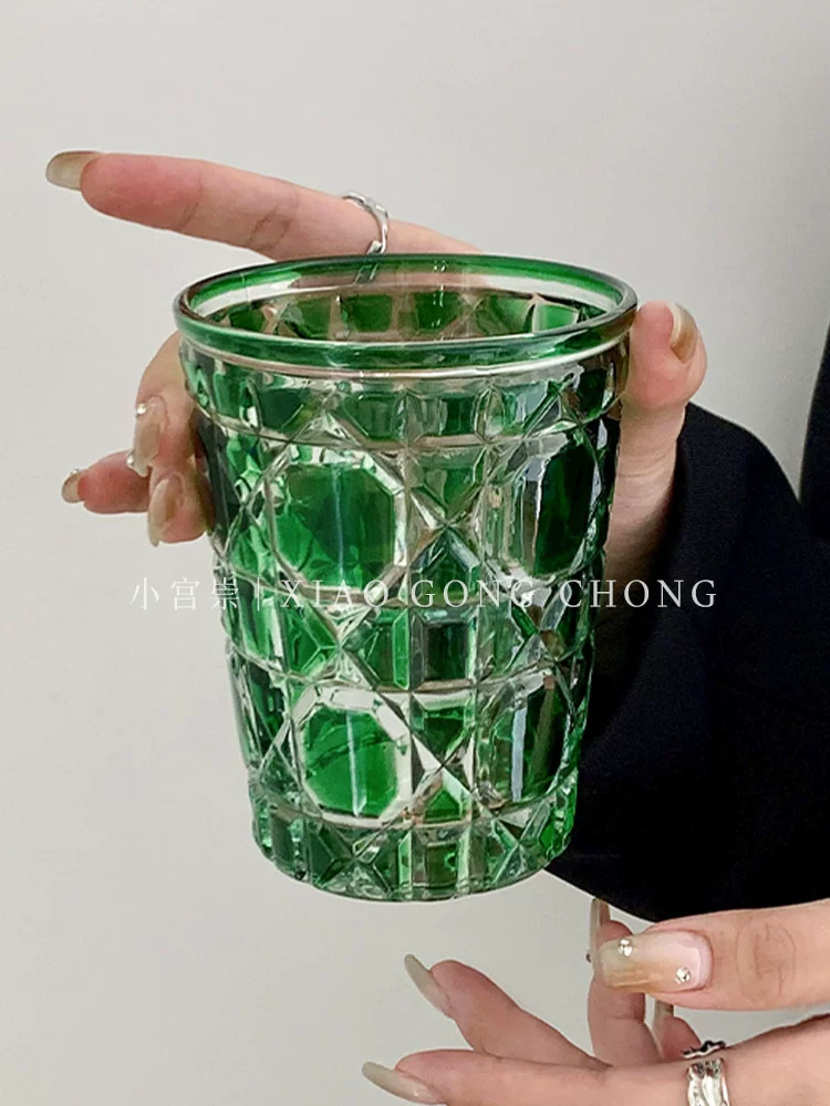 Ly thủy tinh hình kim cương cổ điển, sang trọng và dễ tiếp cận, ly rượu whisky chống văng nước, ly bia, ly nước, ly cà phê