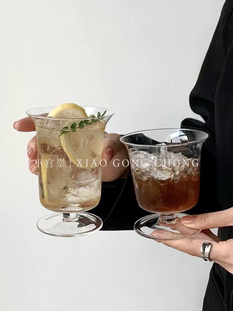 Ly cà phê đá kiểu Instagram thời thượng, ly kem cao bằng thủy tinh, ly kem, ly nước ép, ly nước uống lạnh