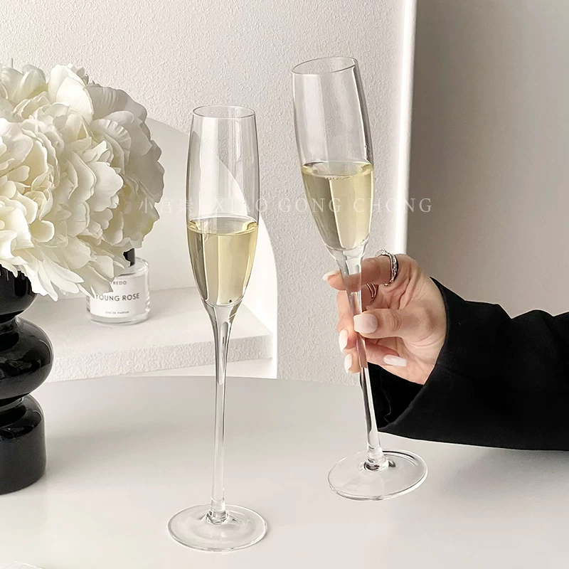 Bộ 2 ly rượu sâm banh Pháp, ly pha lê cao cấp, ly rượu vang, một cặp ly rượu sâm banh
