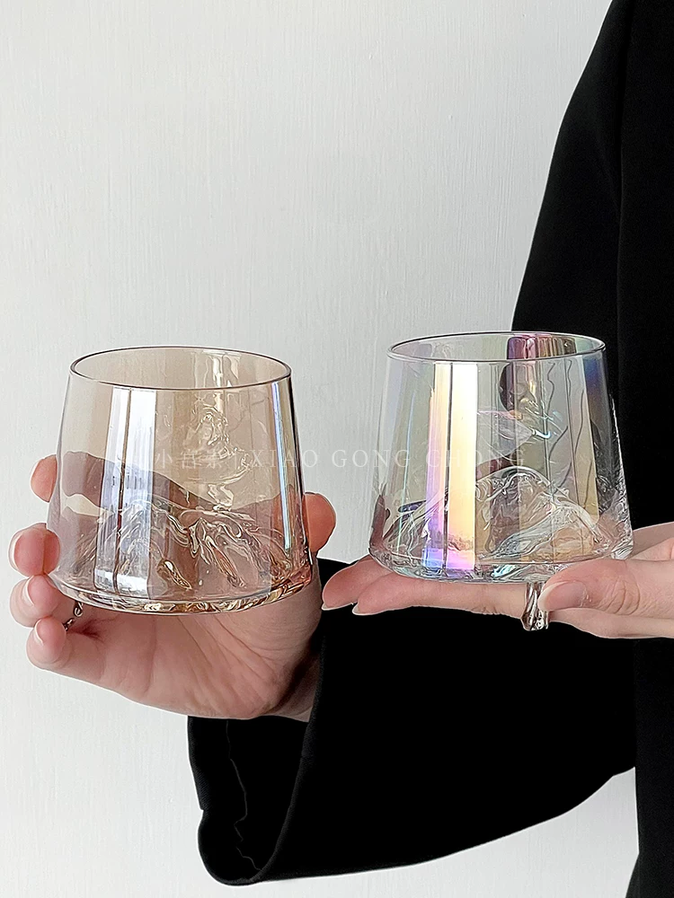 Ly núi Phú Sĩ màu tro thiết kế độc đáo, ly ngắm cảnh núi, ly cà phê gia dụng, ly rượu cao cấp, ly rượu whisky, ly thủy tinh