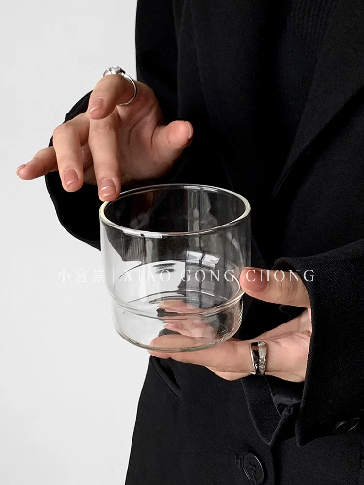 Ly thủy tinh tre borosilicate cao cấp, ly sữa chịu nhiệt phong cách ins, ly cà phê latte Americano, ly tráng miệng, ly nước.