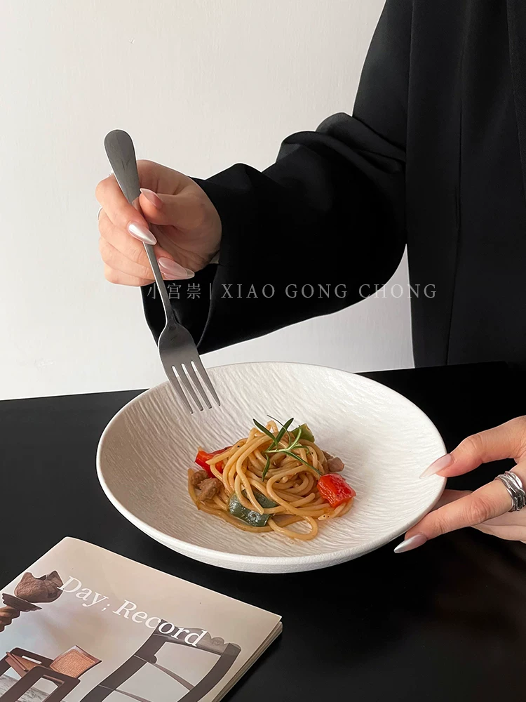 Đĩa sứ sâu lòng họa tiết đá, đĩa cao cấp, đĩa ăn mì gia đình, đĩa ăn món Âu, đĩa súp, đĩa ăn salad, đĩa ăn sáng