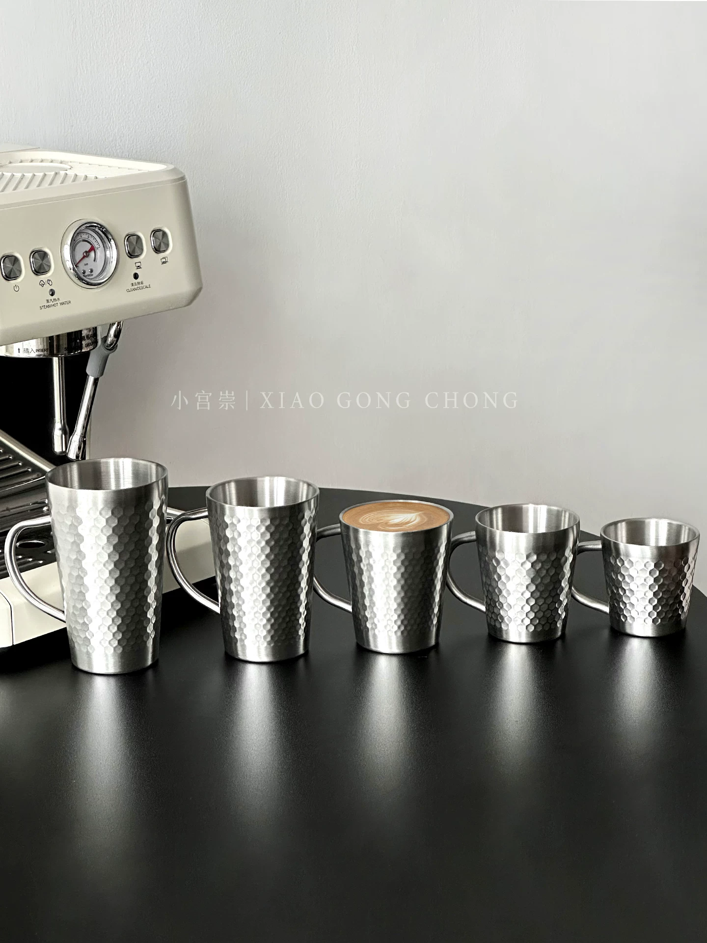 Cốc inox 304 kiểu Mỹ có tay cầm, cốc cà phê hai lớp, cốc bia nhà hàng, cốc trà, cốc sữa