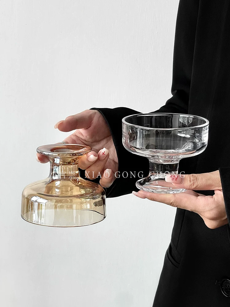 cốc tráng miệng đơn giản cốc thủy tinh cốc cao đựng kem cốc kem bát sữa chua cốc sinh tố cốc kem