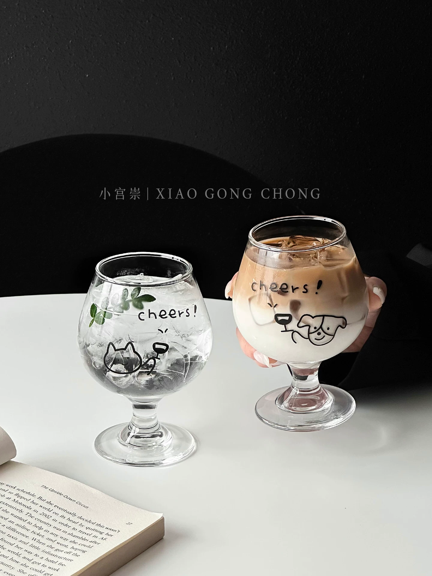 Ly thủy tinh, cốc uống bia, cốc nước có ga sáng tạo, cốc nước ép trái cây, cốc rượu trái cây kiểu Hàn Quốc dễ thương phong cách Ins