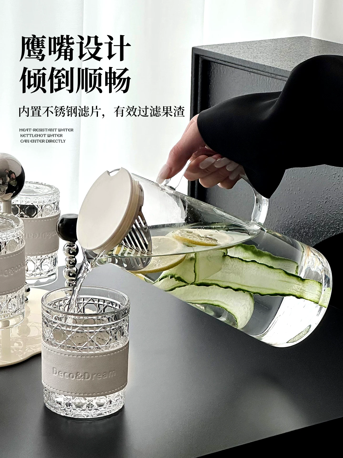 Bộ ly thủy tinh cao cấp, sang trọng dùng trong nhà, tân gia, tiếp khách, chống nóng, ly trà, ly nước ép, ly cà phê