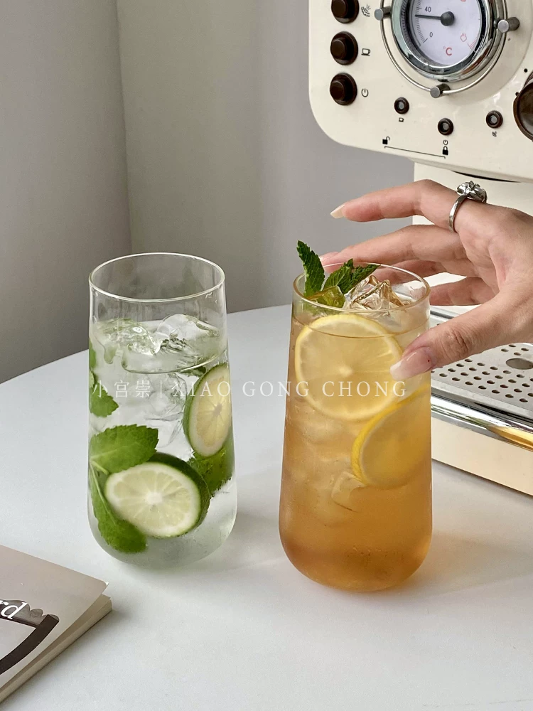 Ly uống trà trái cây đơn giản phong cách INS, dùng tại nhà, ly nước ngọt có ga mùa hè, ly cà phê, ly nước ép, ly uống nước